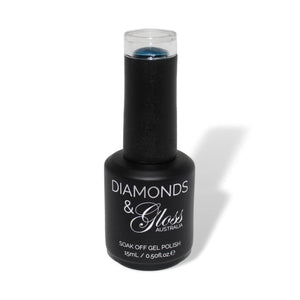Ocean Blue Aqua Shimmer HEMA Free Gel Nail Polish Diamonds & Gloss Australia 15ml Bottle Vegan , Cruelty Free