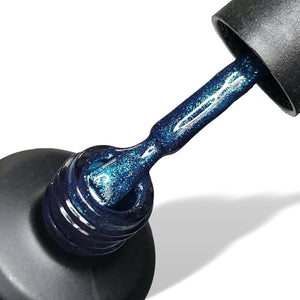 Ocean Blue Aqua Shimmer HEMA Free Gel Nail Polish 15ml Bottle & Brush