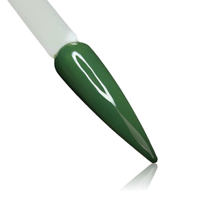Olive GreenHEMA Free Gel Polish on Nail Swatch Stick