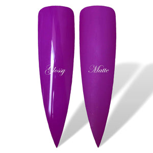 Orchid Neon Purple Glossy & Matte HEMA Free Gel Nail Polish Swatches
