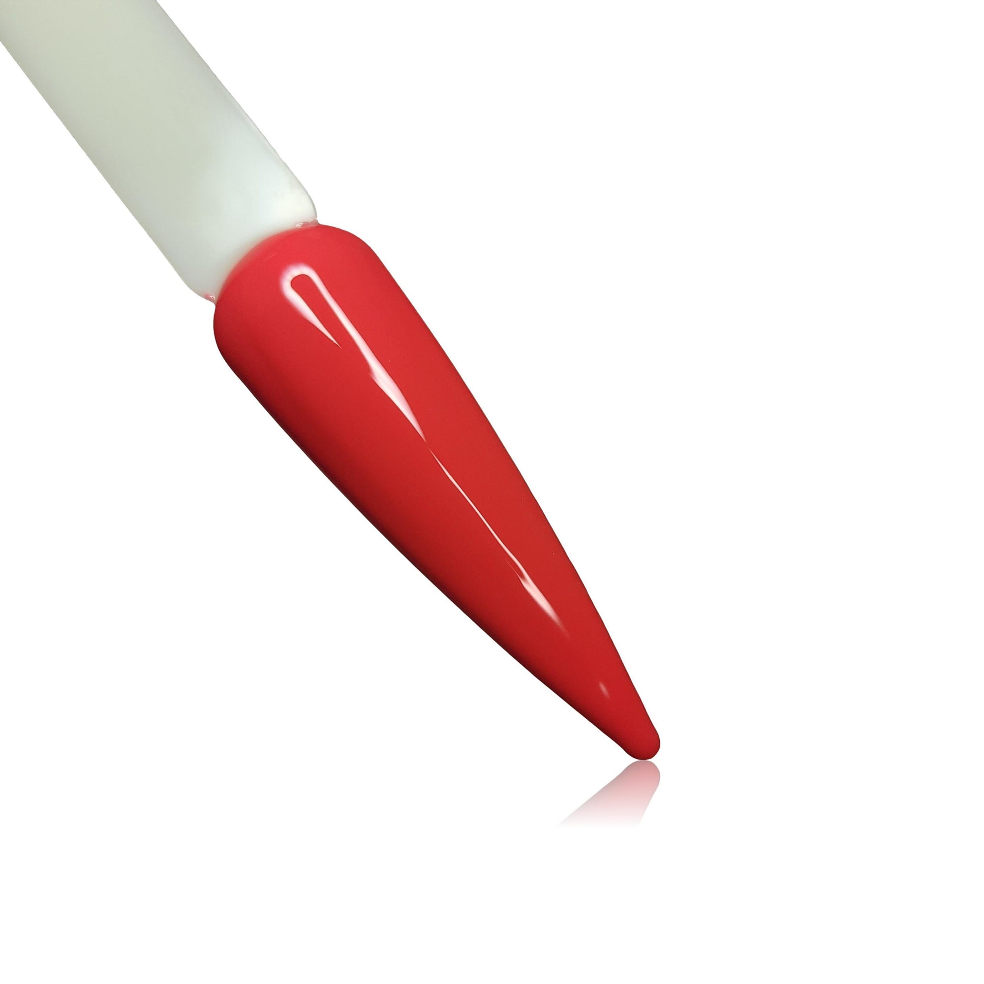 Passion Light Red HEMA Free Gel Polish on Nail Swatch Stick