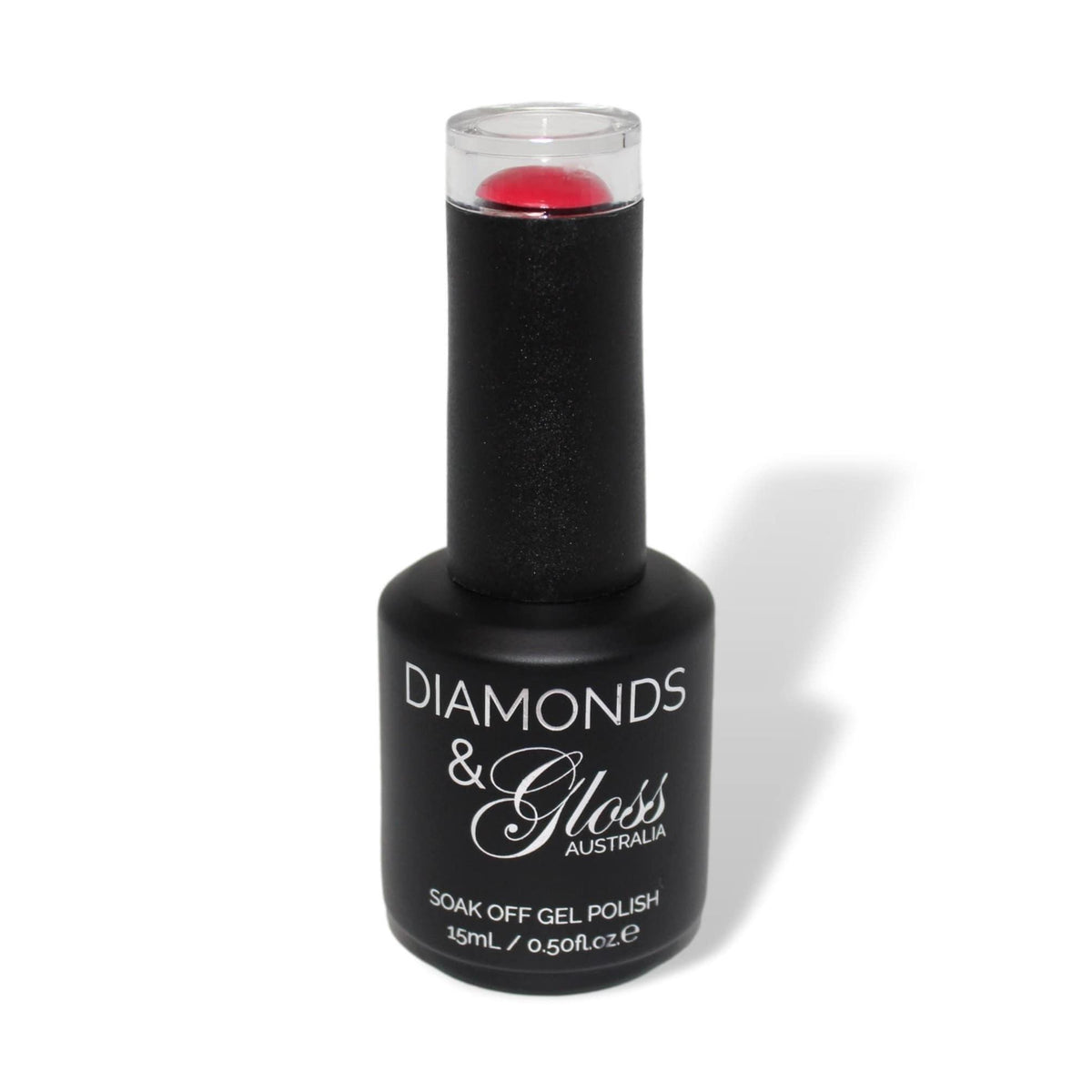 Passion Light Red HEMA Free Gel Nail Polish Diamonds & Gloss Australia 15ml Bottle Vegan , Cruelty Free