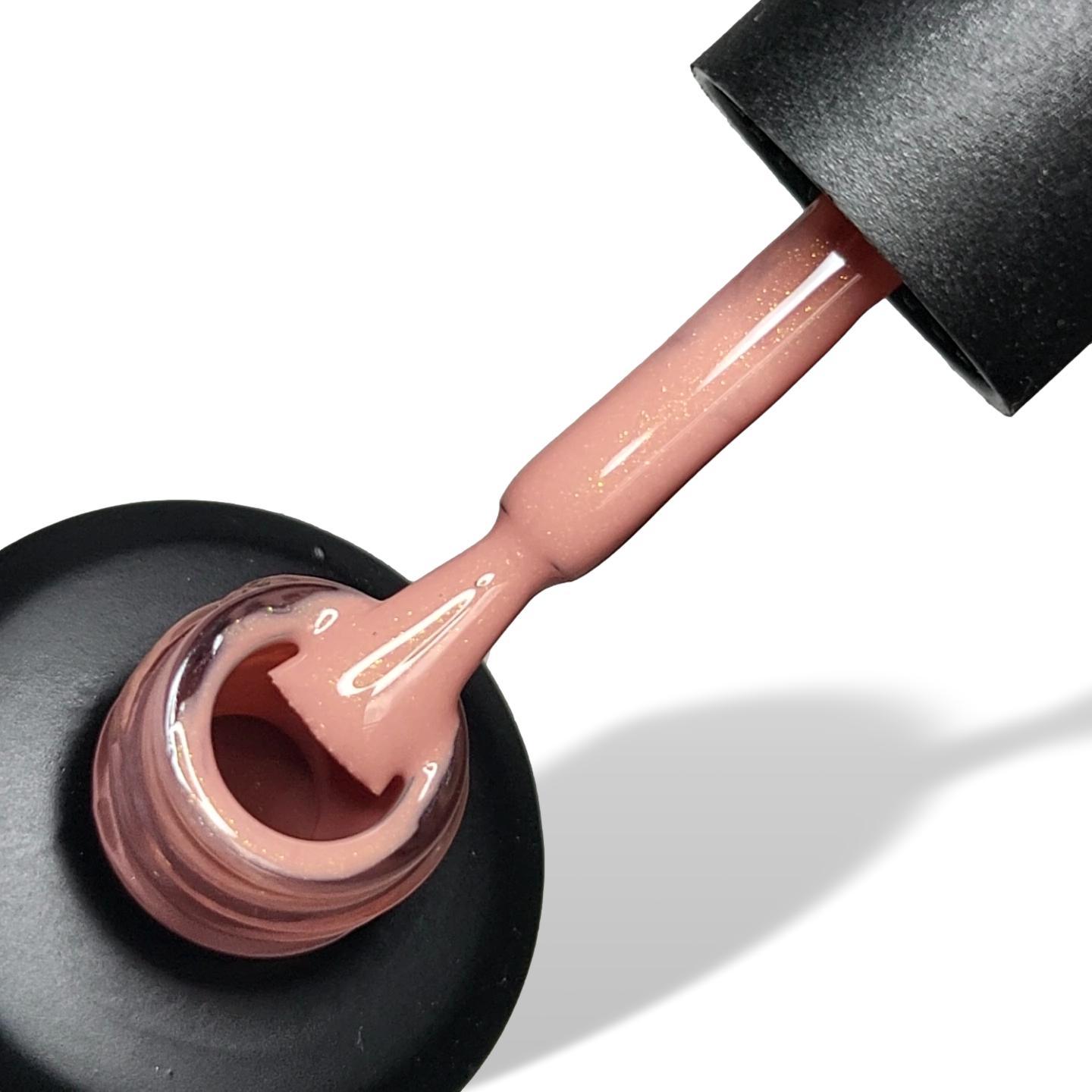 Peaches Nude Shimmer HEMA Free Gel Nail Polish 15ml Bottle & Brush