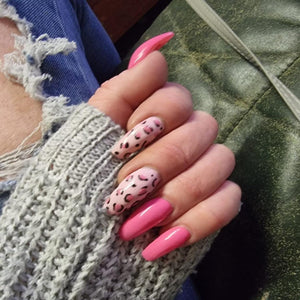 Pink Painted Polygel on Nails