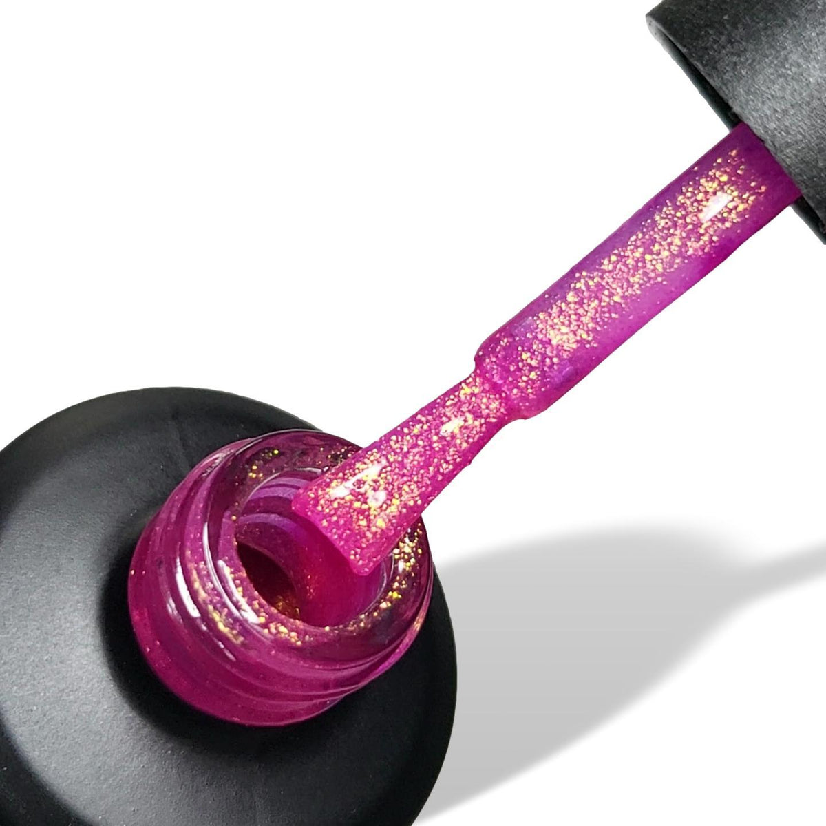 Pink Champagne Pink Gold Shimmer HEMA Free Gel Nail Polish 15ml Bottle & Brush