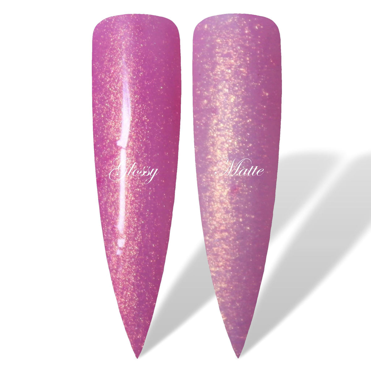 Pink Champagne Pink Gold Shimmer Glossy &amp; Matte HEMA Free Gel Nail Polish Swatches