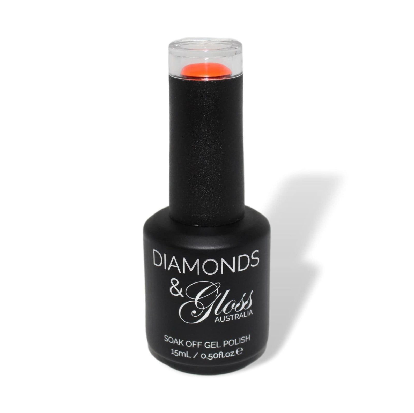 Racer Bright Neon Orange HEMA Free Gel Nail Polish Diamonds & Gloss Australia 15ml Bottle Vegan , Cruelty Free