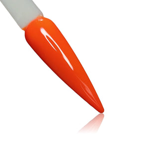 Racer Bright Neon Orange HEMA Free Gel Polish on Nail Swatch Stick