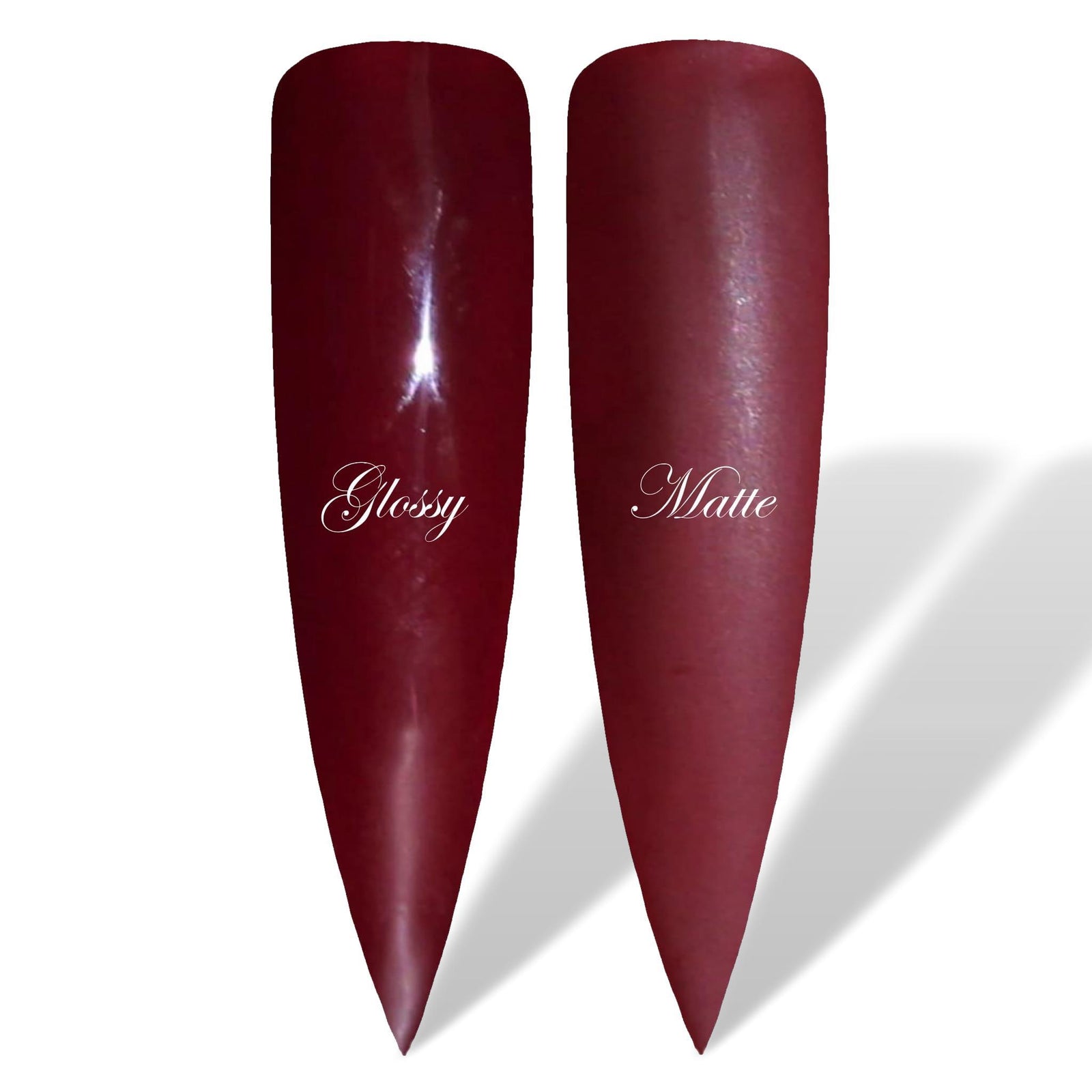 Red Velvet Deep Red  Glossy & Matte HEMA Free Gel Nail Polish Swatches