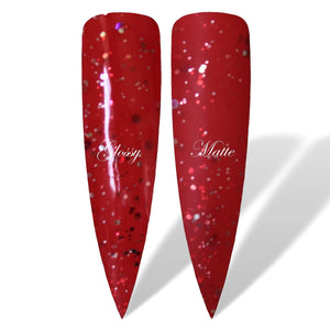 Redlicious Red Glitter Glossy & Matte HEMA Free Gel Nail Polish Swatches