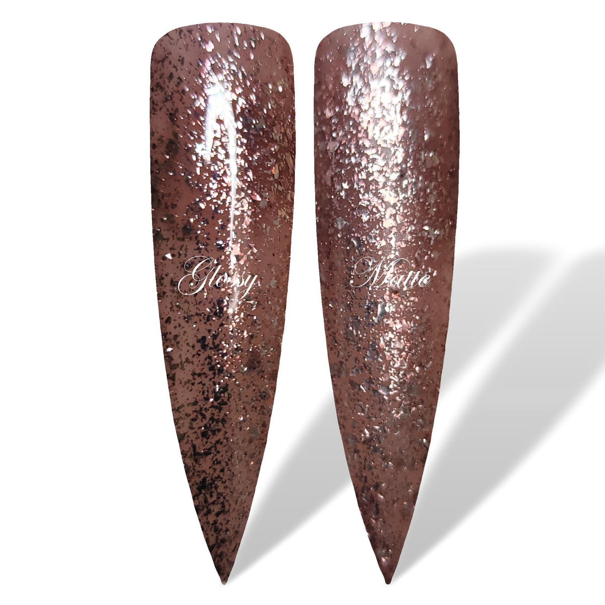 Rose Gold Platinum Metallic Glitter Glossy &amp; Matte HEMA Free Gel Nail Polish Swatches