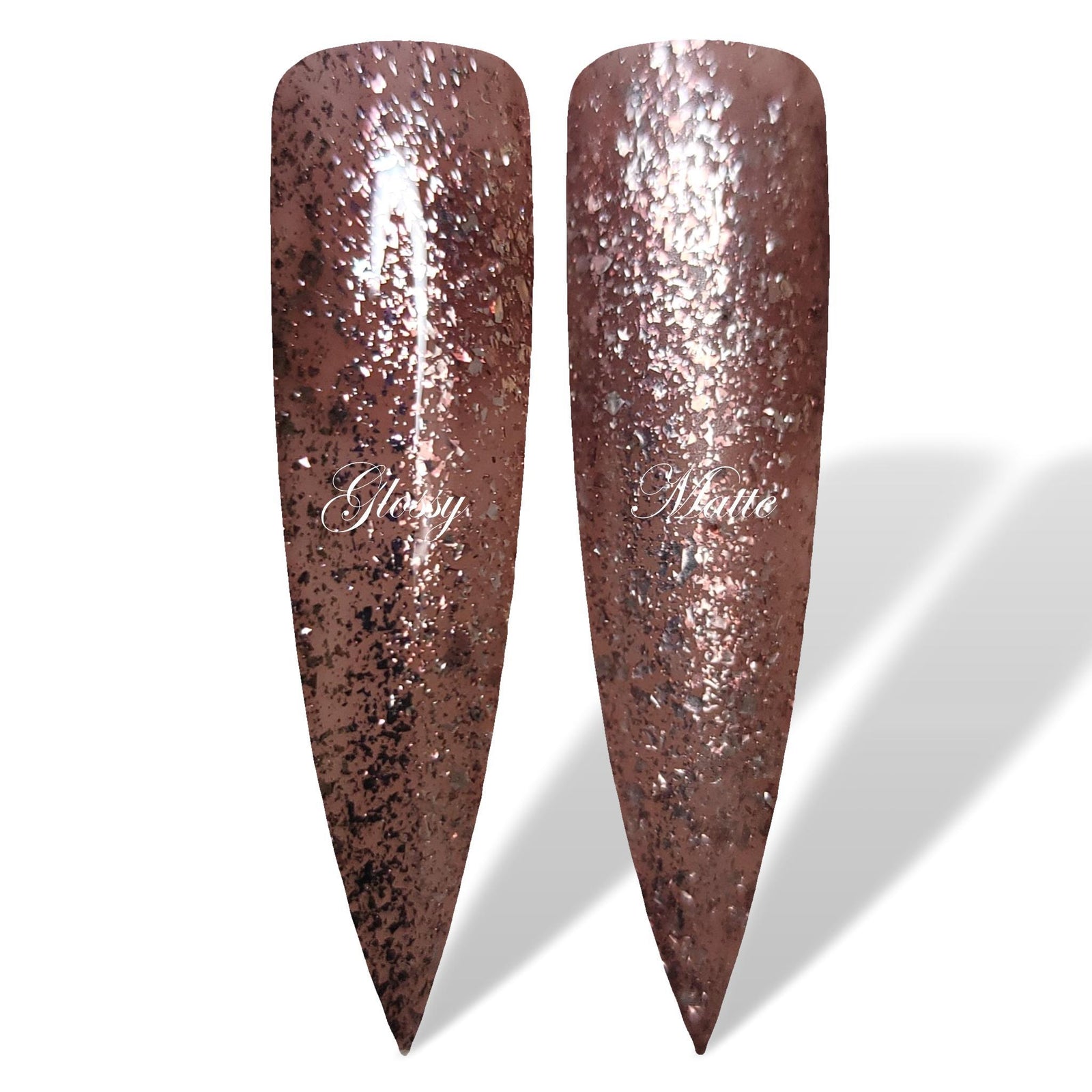 Rose Gold Platinum Metallic Glitter Glossy & Matte HEMA Free Gel Nail Polish Swatches
