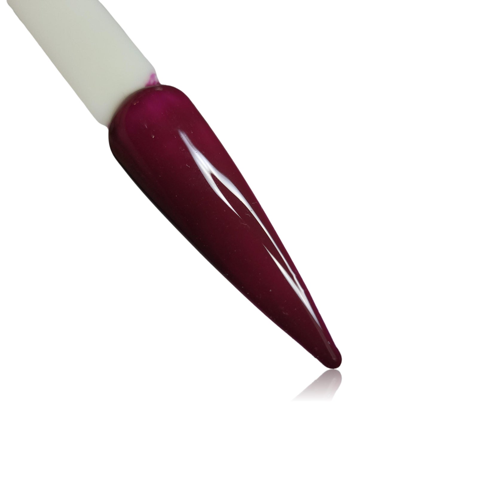 Sangria Maroon HEMA Free Gel Polish on Nail Swatch Stick