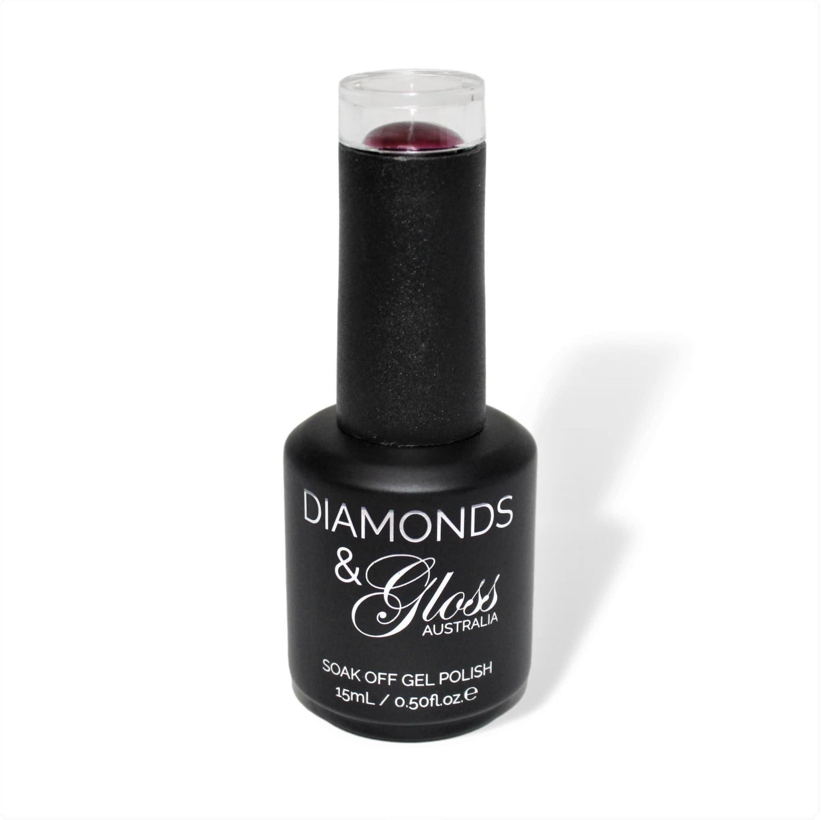 Sangria Maroon HEMA Free Gel Nail Polish Diamonds & Gloss Australia 15ml Bottle Vegan , Cruelty Free