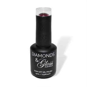 Sangria Maroon HEMA Free Gel Nail Polish Diamonds & Gloss Australia 15ml Bottle Vegan , Cruelty Free