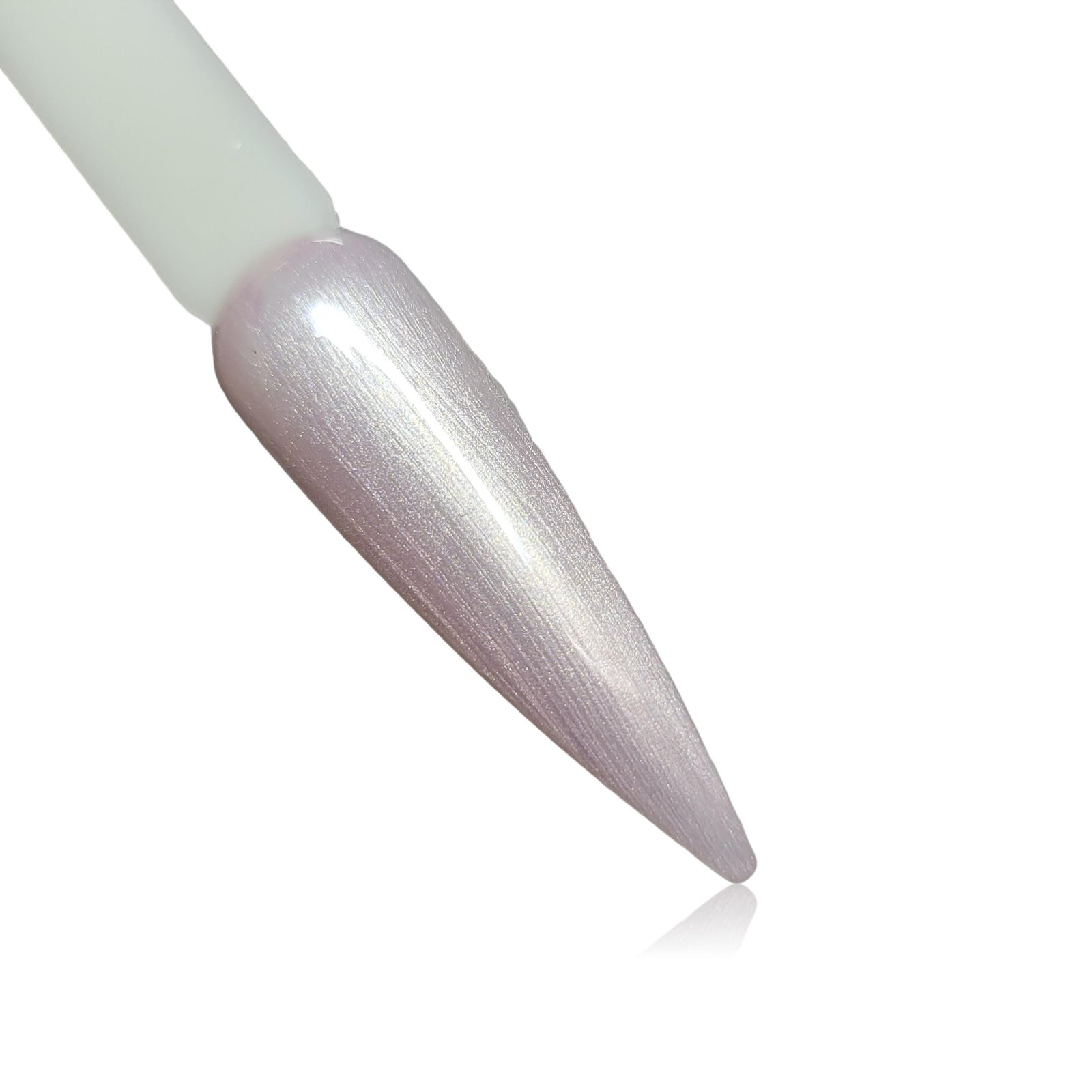 Satin Light Pink Pearl HEMA Free Gel Polish on Nail Swatch Stick