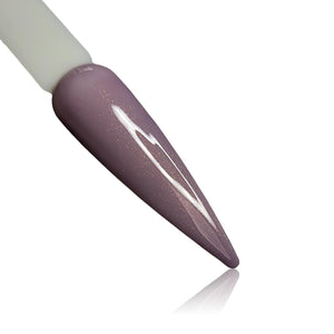Secret Light Purple Shimmer HEMA Free Gel Polish on Nail Swatch Stick