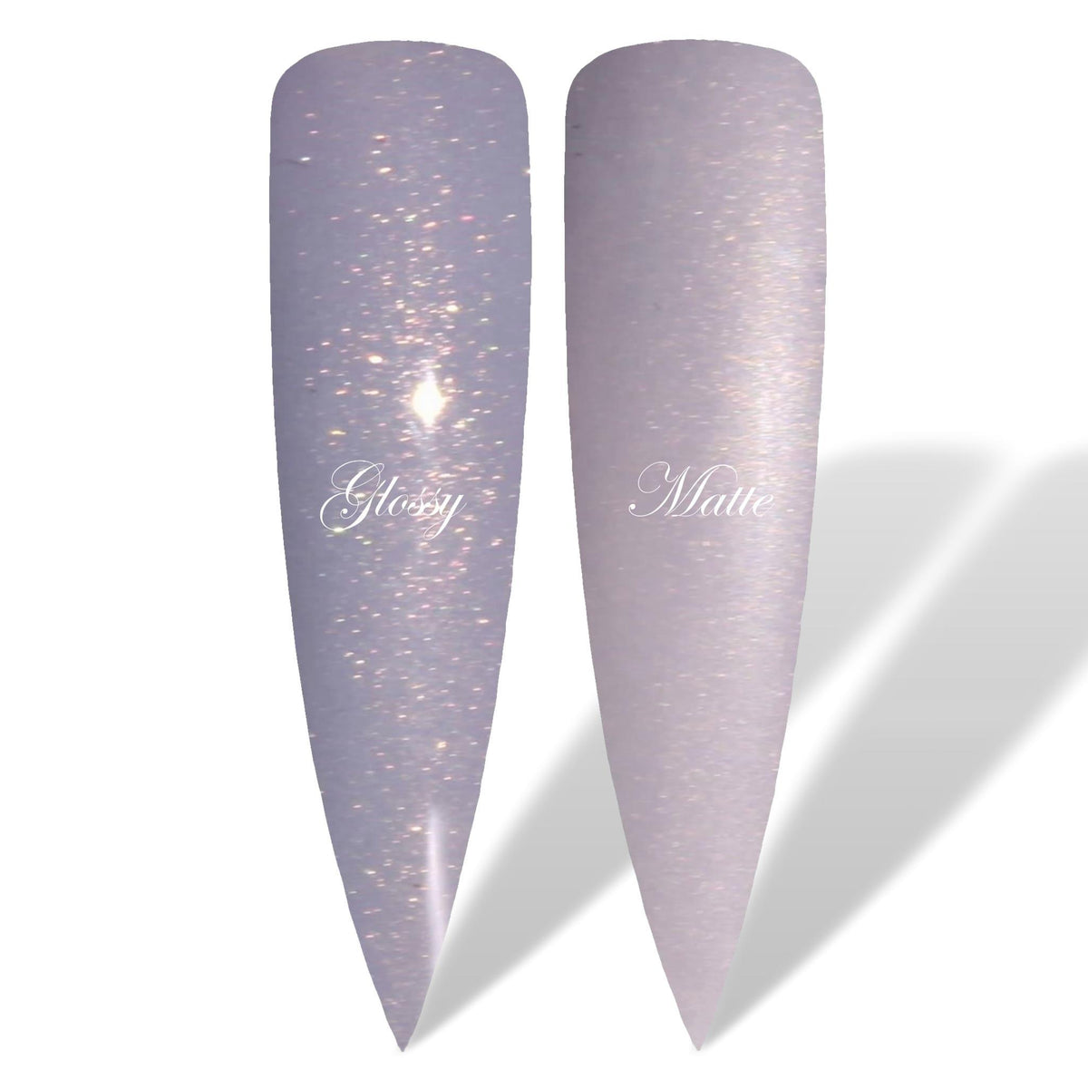 Secret Light Purple Shimmer Glossy &amp; Matte HEMA Free Gel Nail Polish Swatches
