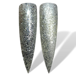 Silver Platinum Metallic Glitter Glossy & Matte HEMA Free Gel Nail Polish Swatches 