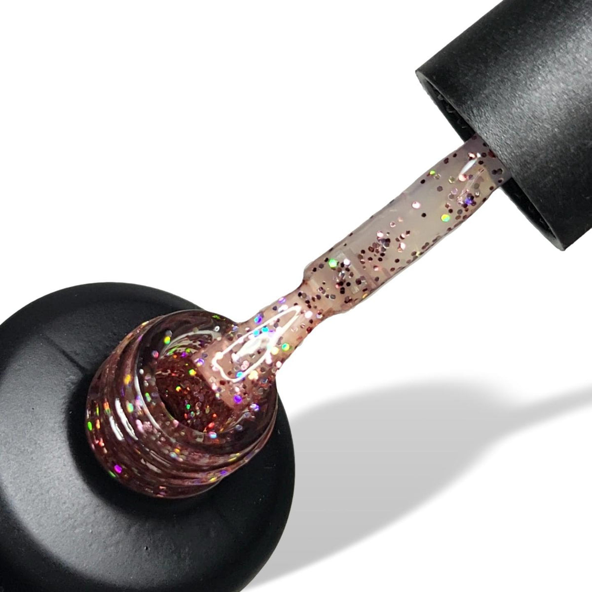 Sparkle Rose Gold Holographic Glitter  HEMA Free Gel Nail Polish 15ml Bottle & Brush 