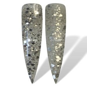 Starry Night Silver Glitter Glossy & Matte HEMA Free Gel Nail Polish Swatches 
