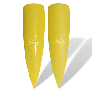 Sunny Yellow Shimmer Glossy & Matte HEMA Free Gel Nail Polish Swatches 