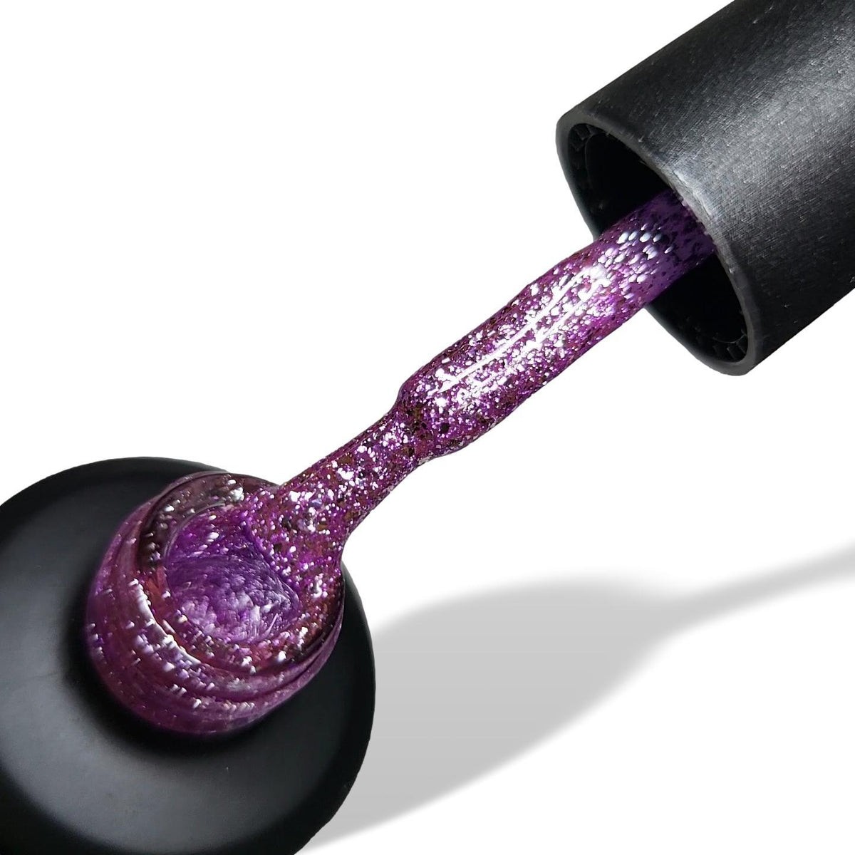 Tiara Pink Glitter Metallic HEMA Free Gel Nail Polish 15ml Bottle & Brush 