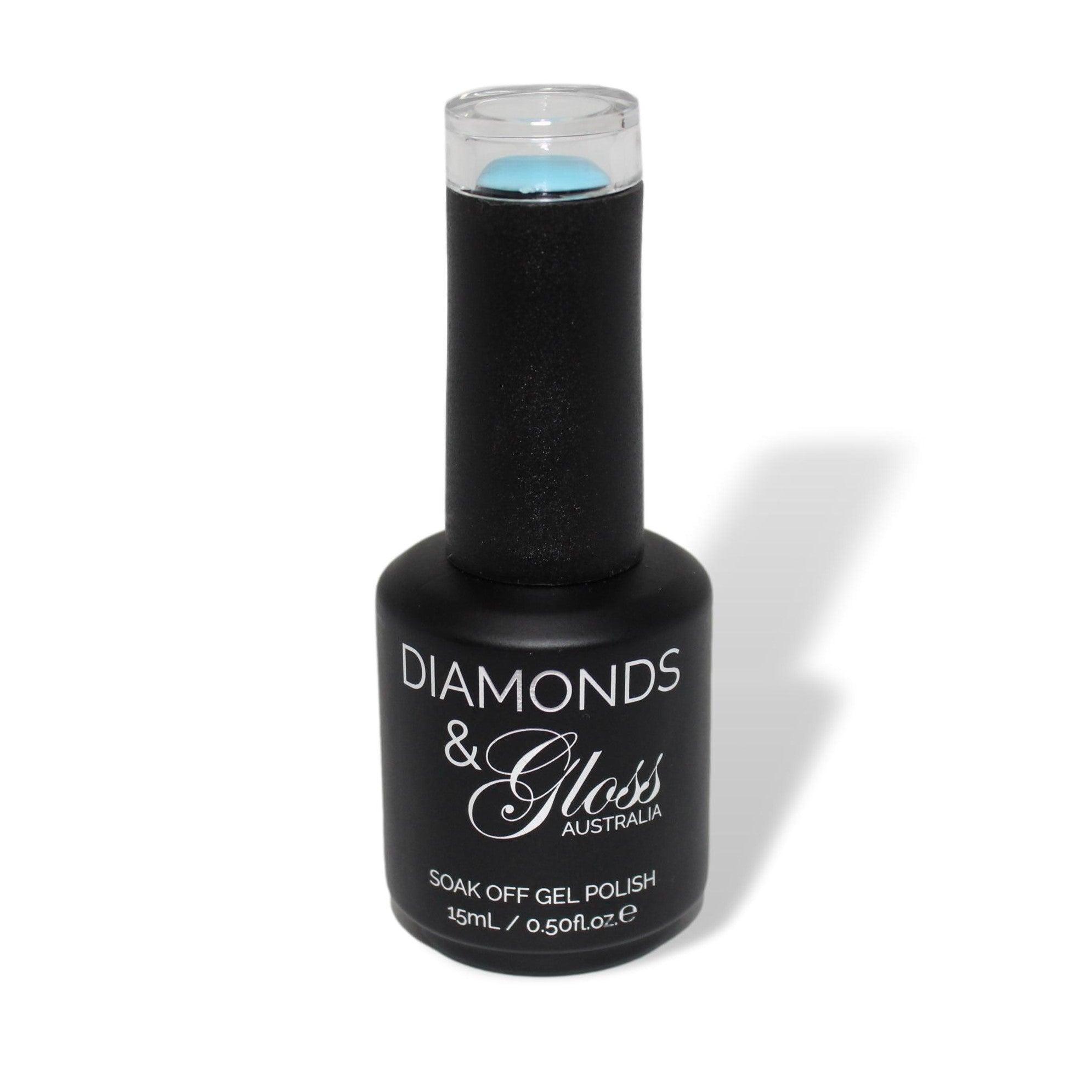 Tiffany Light Blue HEMA Free Gel Nail Polish Diamonds & Gloss Australia 15ml Bottle Vegan , Cruelty Free