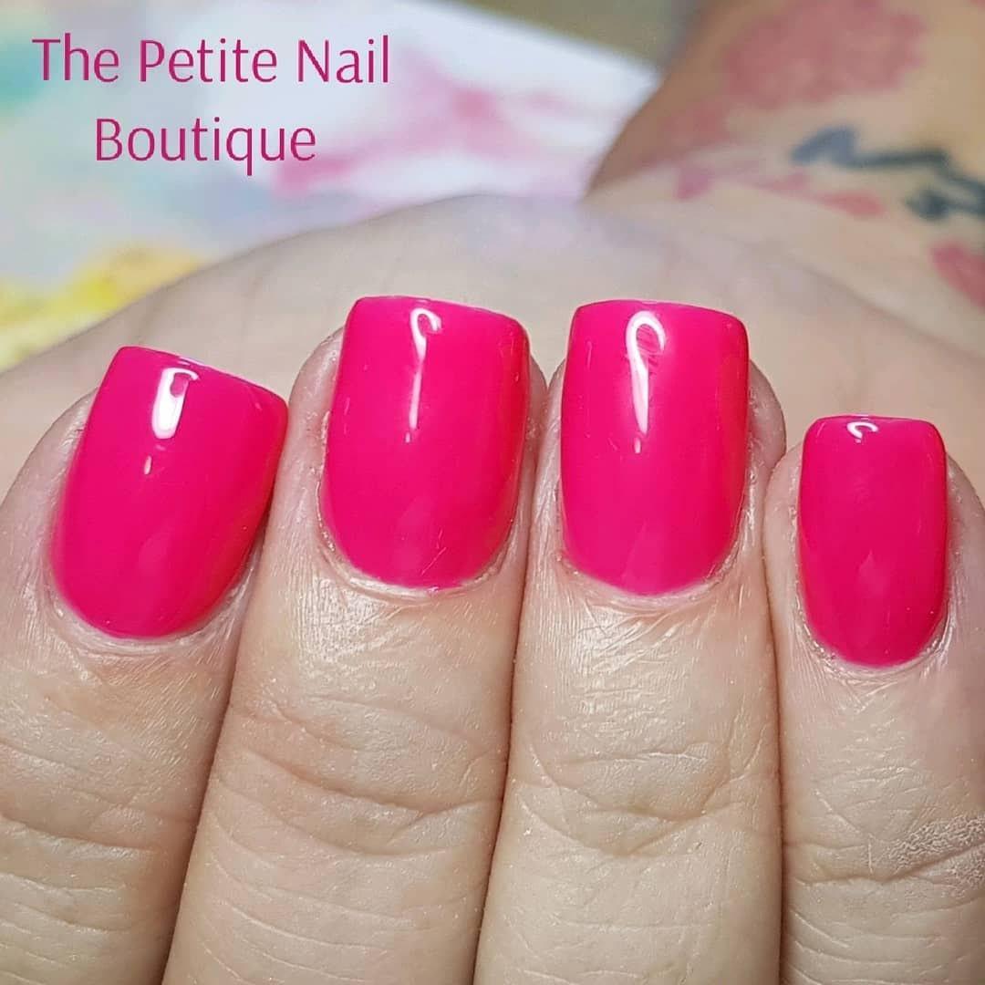 Toffee Apple Bright Neon Pink HEMA Free Gel Nail Polish Diamonds & Gloss Australia Painted on Gel , Polygel and Acrylic Nails with Nail Art. Vegan , Cruelty Free