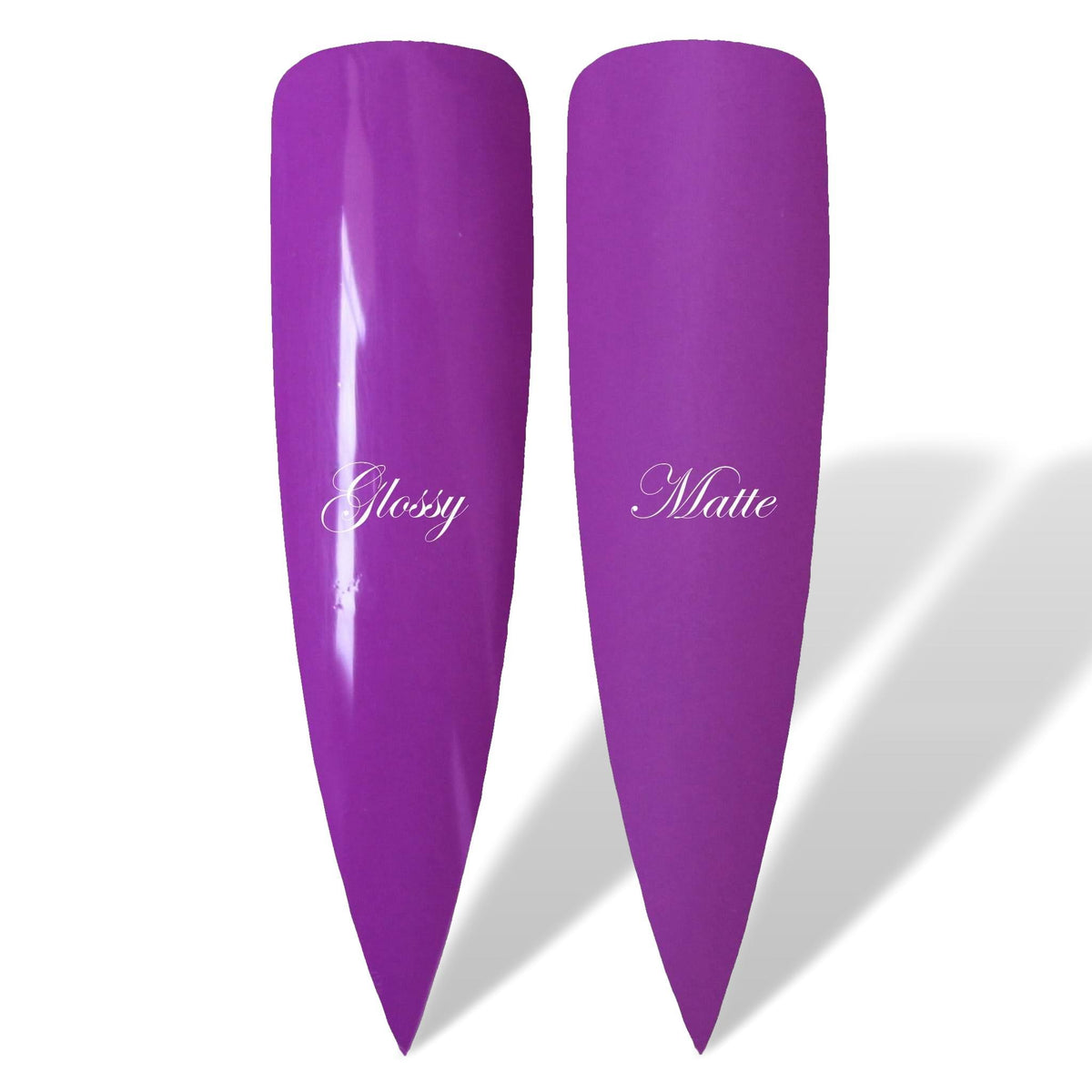 Very Violet Bright Neon Purple Glossy &amp; Matte HEMA Free Gel Nail Polish Swatches 