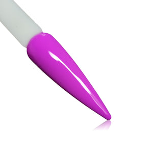 Very Violet Bright Neon Purple HEMA Free Gel Polish on Nail Swatch Stick 