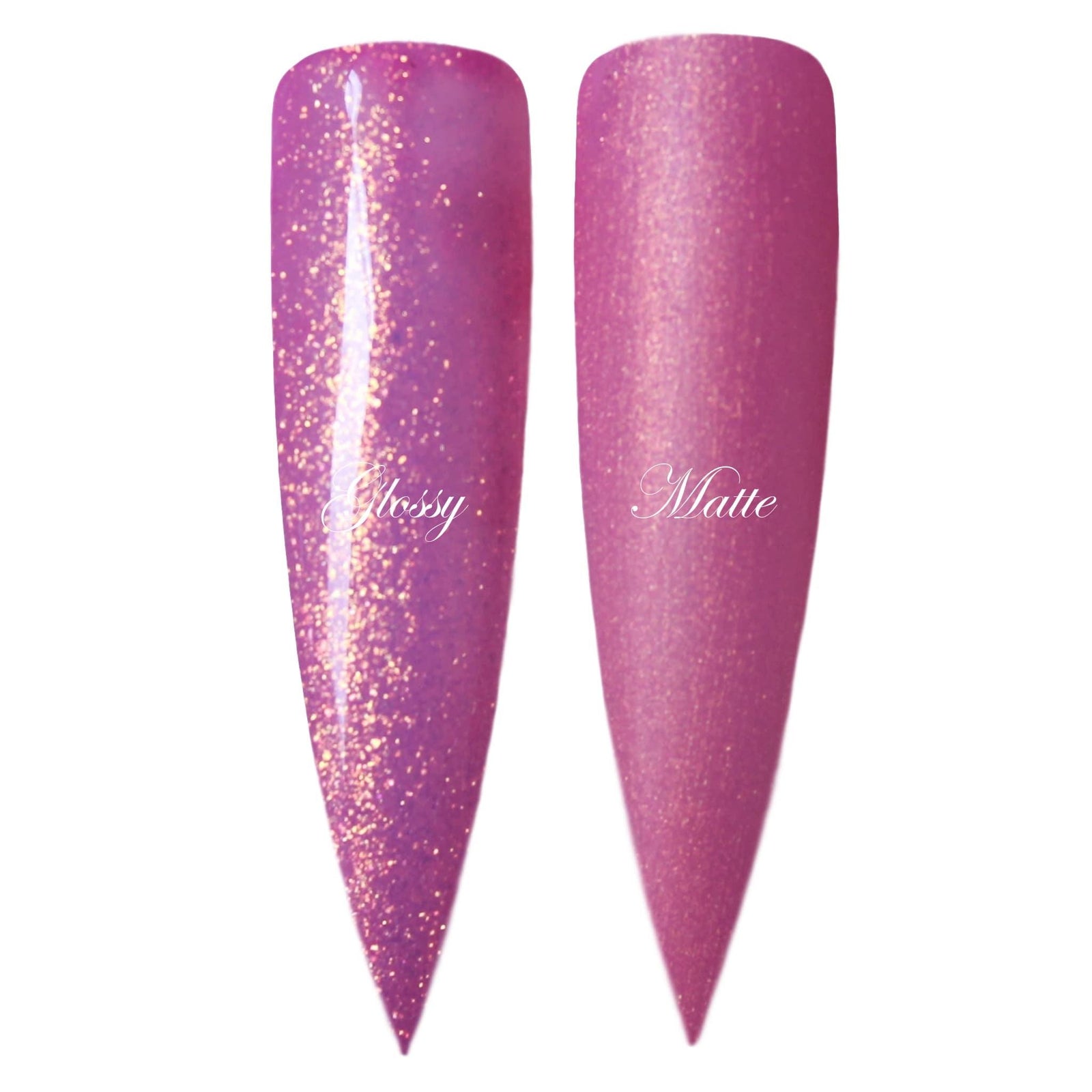 Watermelon Pink with Gold Glitter Shimmer Glossy & Matte HEMA Free Gel Nail Polish Swatches