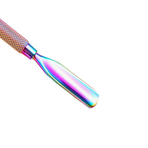 curved end chameleon rainbow chrome Cuticle Pusher