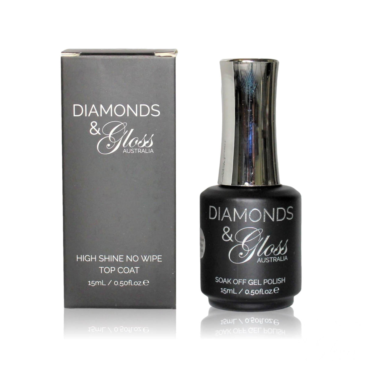 15mL High Shine No Wipe Top Coat Hema Free Diamonds &amp; Gloss Australia