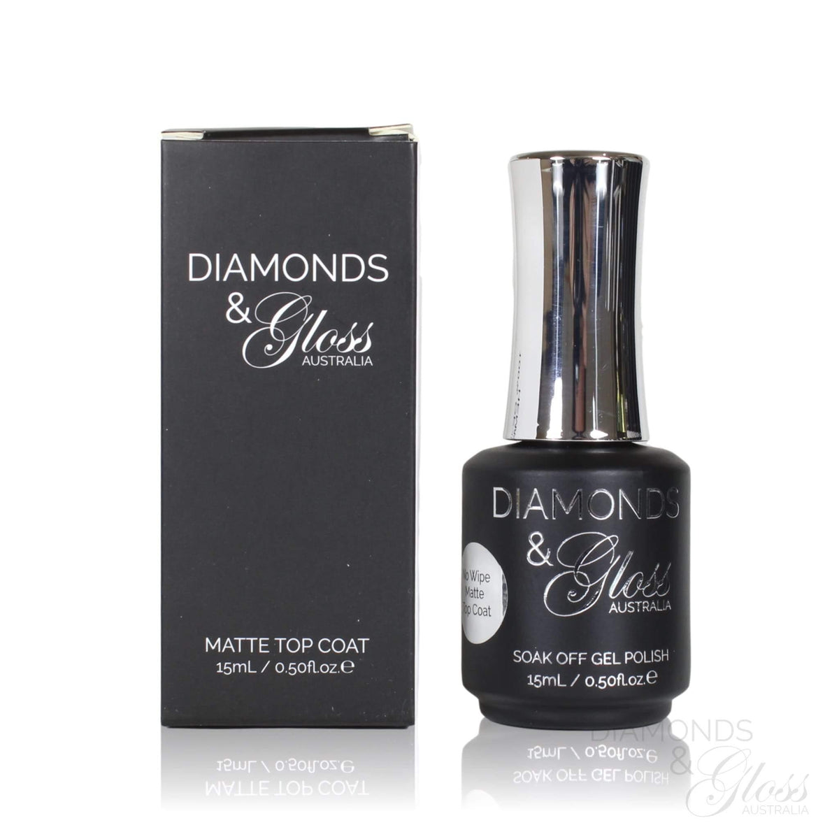 Matte Top Coat Gel Polish 15ml HEMA Free Matte Top Coat Diamonds &amp; Gloss Australia